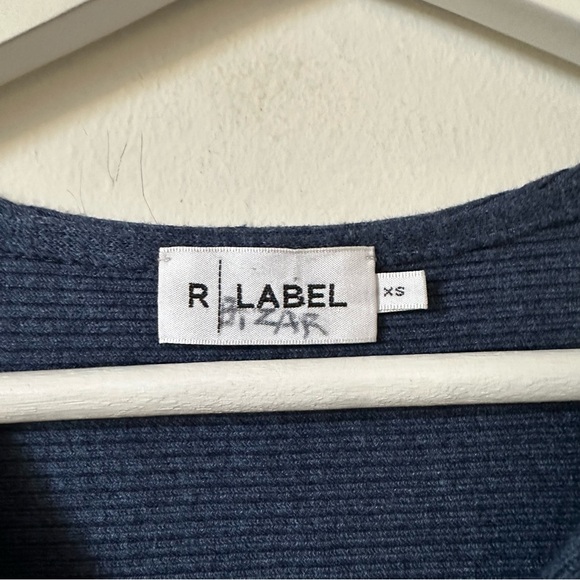 R Label The Reset Sweater Ribbed Pullover Dolman Sleeve in Midnight Size XS - Picture 6 of 7